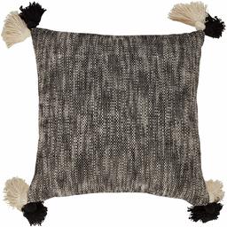 Amazon Brand – Rivet Modern Throw Pillow with Tassels - 18 x 18 Inch, Light Grey