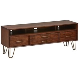 Amazon Brand – Rivet Bowlyn Mid-Century Modern Wood TV Media Table Stand, 64", Walnut