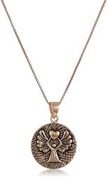 Sterling Silver"Guardian Angel" Reversible Angel Pendant Necklace, 18"