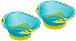 Amazon Brand - Mama Bear Non-Slip Suction Bowl, Set of 2 (Blue)