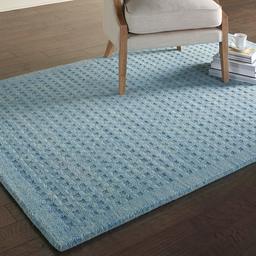 Amazon Brand – Stone & Beam Casual Geometric Wool Rug, 5' 9" x 3' 9", Sky Blue