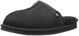 Amazon Brand - 206 Collective Men's Union Shearling Slide Slipper Shoe, black, 10.5 D US