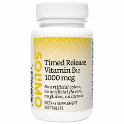 Amazon Brand - Solimo Timed Release Vitamin B12 1000 mcg - Normal Energy Production and Metabolism, Immune System Support - 8 Month Supply (240 Tablets)