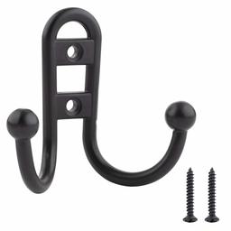 AmazonBasics AB4500-FB-5 Robe Hook, Flat Black