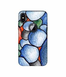 Amazon Brand - Solimo Designer Pebbles Drawing 3D Printed Hard Back Case Mobile Cover for Apple iPhone X (Logo Cut)