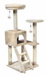 AmazonBasics Cat Tree with Cave - Large, Beige (Renewed)