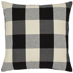 Amazon Brand – Stone & Beam Farmhouse Buffalo Check Plaid Throw Pillow Cover - 20 x 20 Inch, Black