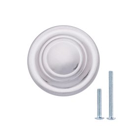 AmazonBasics Traditional Top Ring Cabinet Knob, 1.25 Inch Diameter, Satin Nickel, 50-Pack