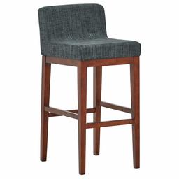 Amazon Brand – Rivet Mid-Century Modern Upholstered Low Back Kitchen Bar Stool, 41"H, Blue