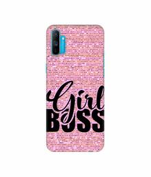 Amazon Brand - Solimo Designer Girl Boss On Pink Sparkle 3D Printed Hard Back Case Mobile Cover for Realme C3