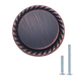 AmazonBasics - Round Drawer Knob with Patterned Edge - 1.25" Diameter, AB900-OR-10