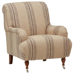 Amazon Brand – Stone & Beam Aubree Farmhouse Accent Chair, 32"W, Striped Grey Linen