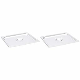 AmazonCommercial 1/2 Size Stainless Steel Solid Steam Table/Hotel Pan Cover, Pack of 2
