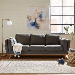 Amazon Brand – Rivet Contemporary Polyester Area Rug, 5 x 8 Foot, Taupe and Grey