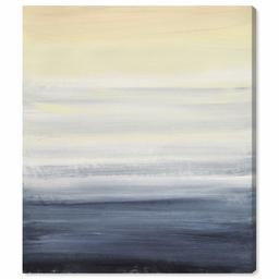 Amazon Brand – Stone & Beam Modern Abstract Blue and Tan Ocean Print Wall Art on Canvas, 17" x 20"