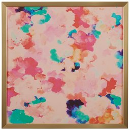 Amazon Brand – Rivet Spring Pink Floral Print in Gold Wood Frame Wall Art, 12" x 12"