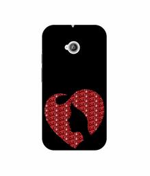 Amazon Brand - Solimo Designer Heart Shape Lady with Glitter 3D Printed Hard Back Case Mobile Cover for Motorola Moto E 2nd Generation