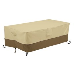 Classic Accessories 55 599 011501 Patio Durable Cover for Rectangular Table, Khaki, 142.24 x 96.52 x 55.88 cm)