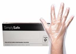 Simply Safe Poly Food Service Disposable Gloves, Translucent, 500 per box/20 Boxes per case, Medium