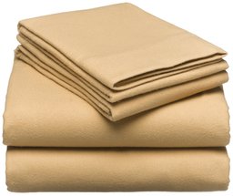 Pinzon 160-Gram Solid Flannel California King Sheet Set, Camel