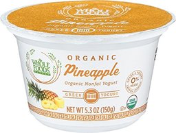WHOLE FOODS MARKET Organic Nonfat Pineapple Greek Yogurt, 5.3 OZ
