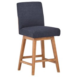 Amazon Brand – Stone & Beam Sophia Modern Swivel Kitchen Counter Height Stool, 39.4"H, Navy Blue