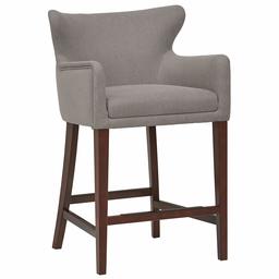 Amazon Brand – Stone & Beam Wickstrom Upholstered Counter-Height Bar Stool with Arms, 37"H, Slate Grey
