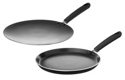 Amazon Brand - Solimo Non-Stick 2-Piece Kitchen Set; Flat Tawa (28cm) & Concave Tawa (28cm)