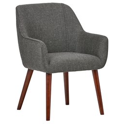 Amazon Brand – Rivet Julie Mid-Century Modern Dining Room Accent Chair with Arms, 32"H, Ash Grey