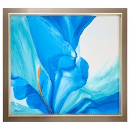 Amazon Brand – Rivet Modern Abstract Flower Print, Grey Frame, 42" x 46"
