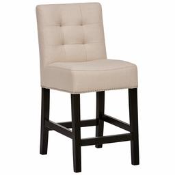 Amazon Brand – Ravenna Home Scott Tufted Back Counter Stool, 36"H, Sand