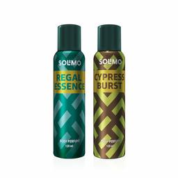 Amazon Brand - Solimo No Gas Deodorant - Pack of 2 (Regal Essence, Cypress Burst)