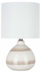 Amazon Brand – Stone & Beam Table Lamp, 16"H, White and Brown Stripe