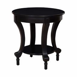 Amazon Brand – Ravenna Home Traditional Solid Pine End Table, 24"W, Black Finish