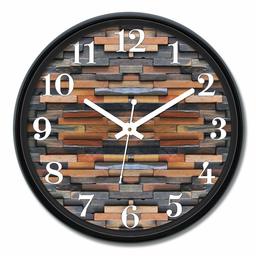 Amazon Brand - Solimo 12-inch Wall Clock - Timber (Silent Movement)