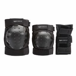 AmazonCommercial Knee Pads, Elbow Pads and Wrist Guards, 3 in 1 Protective Gear, XL, Black
