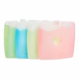AmazonBasics Reusable Hard Sided Square Ice Pack, 4.75" X 4.75" X 0.5", Multicolor, Pack of 4
