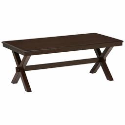 Amazon Brand – Ravenna Home Flush Mount Wood Cross Coffee Table, 23.6"W, Dark Brown Walnut