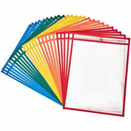 AmazonBasics Heavy Duty Dry Erase Ticket Holder Pockets 8.5" X 11", Pack of 25