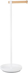 AmazonBasics Toilet Paper Stand with Reserve - White/Beech