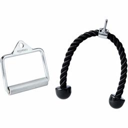 AmazonBasics D Handles and Rope Exercise Weight Machine Accessories Set (Renewed)