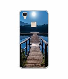 Amazon Brand - Solimo Designer Wooden Beach UV Printed Soft Back Case Mobile Cover for Vivo V3