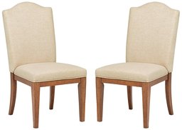 Amazon Brand – Stone & Beam Parson Armless Dining Room Chairs, 40 Inch Height, Set of 2, Beige