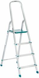 Amazon Brand - Solimo 4-Step Foldable Aluminum Ladder, rust proof and certified by European Standard EN 131
