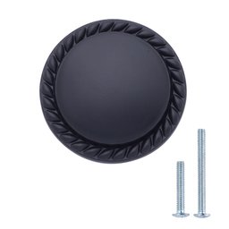 AmazonBasics - Round Drawer Knob with Patterned Edge - 1.25" Diameter, AB900-FB-10
