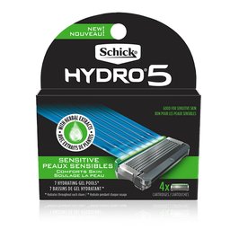 Schick Hydro Sense Sensitive Mens Razor Blade Refill with Sensitive Gel, Includes 4 Razor Blades Refills