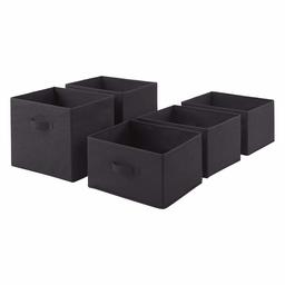 AmazonBasics Fabric 5-Drawer Storage Organizer - Replacement Drawers, Charcoal (Renewed)