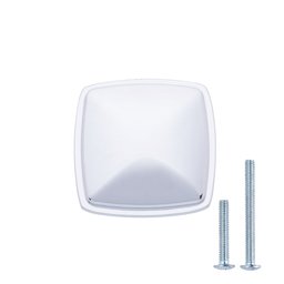 AmazonBasics Traditional Square Cabinet Knob, 1.25-inch Diameter, Polished Chrome, 10-Pack