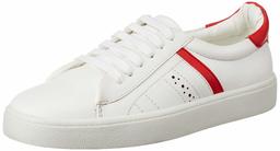 Amazon Brand - Symbol Women's White/Red Sneakers-6 UK (39 EU) (9 US) (AZ-WSY-17)