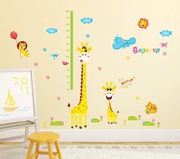 Amazon Brand - Solimo Wall Sticker for Kids' Room (Grow up with Giraffe, Ideal Size on Wall: 190 cm x 194 cm)